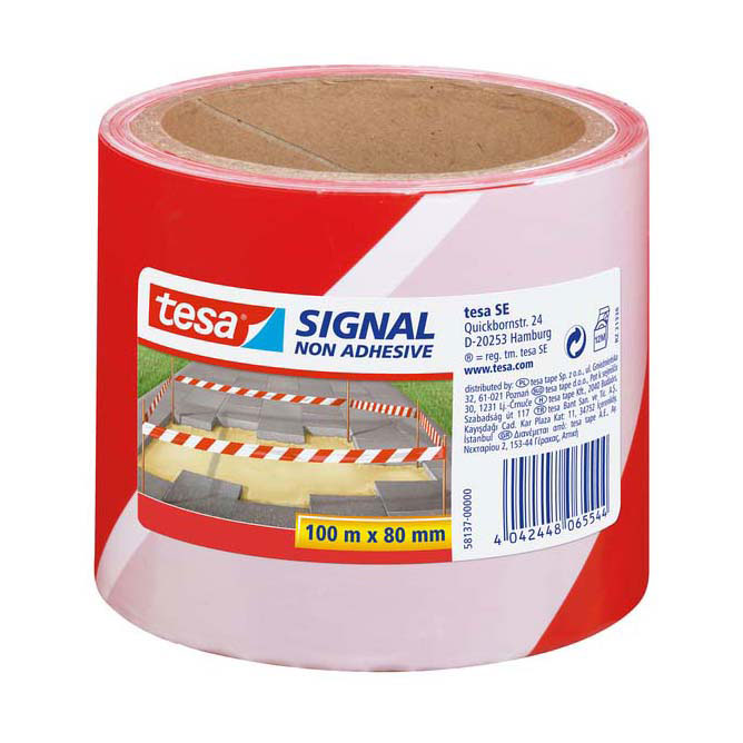 Taśma barierowa tesa 58137-00000 czerwona, biała