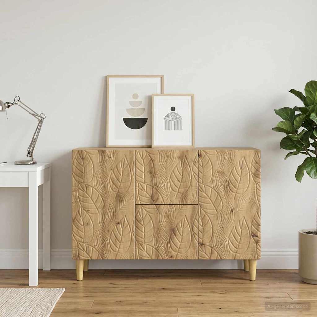 Vidaxl dressoir artisanaal eiken 89 x 34,5 x 60 cm bewerkt hout