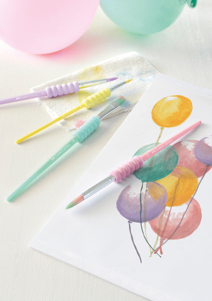 Zestaw pędzli Faber Castell FC-481620 soft touch 4 sztuki w pastelowych kolorach