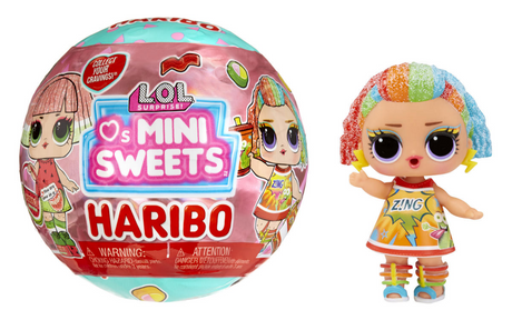 Kupa śmiechu. niespodzianka! uwielbia mini słodycze x haribo - 9,7 cm - mini laleczka
