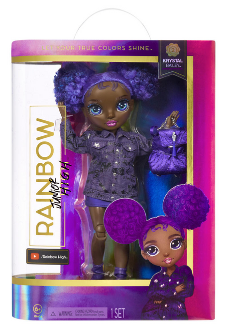 Lalka Rainbow High Junior High Edition - 23 cm - Kryształ Bailey - fioletowy - lalka modowa