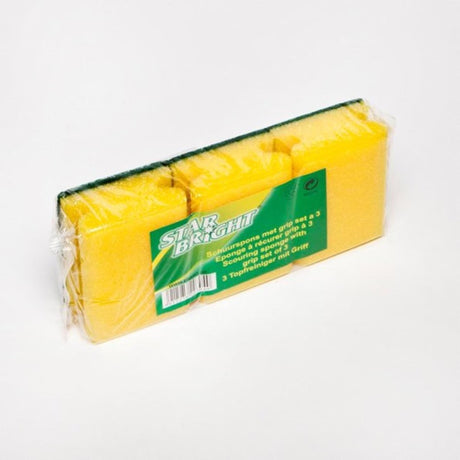 Gąbka do szorowania Starbright z uchwytem 9x7x4,5cm 3 sztuki