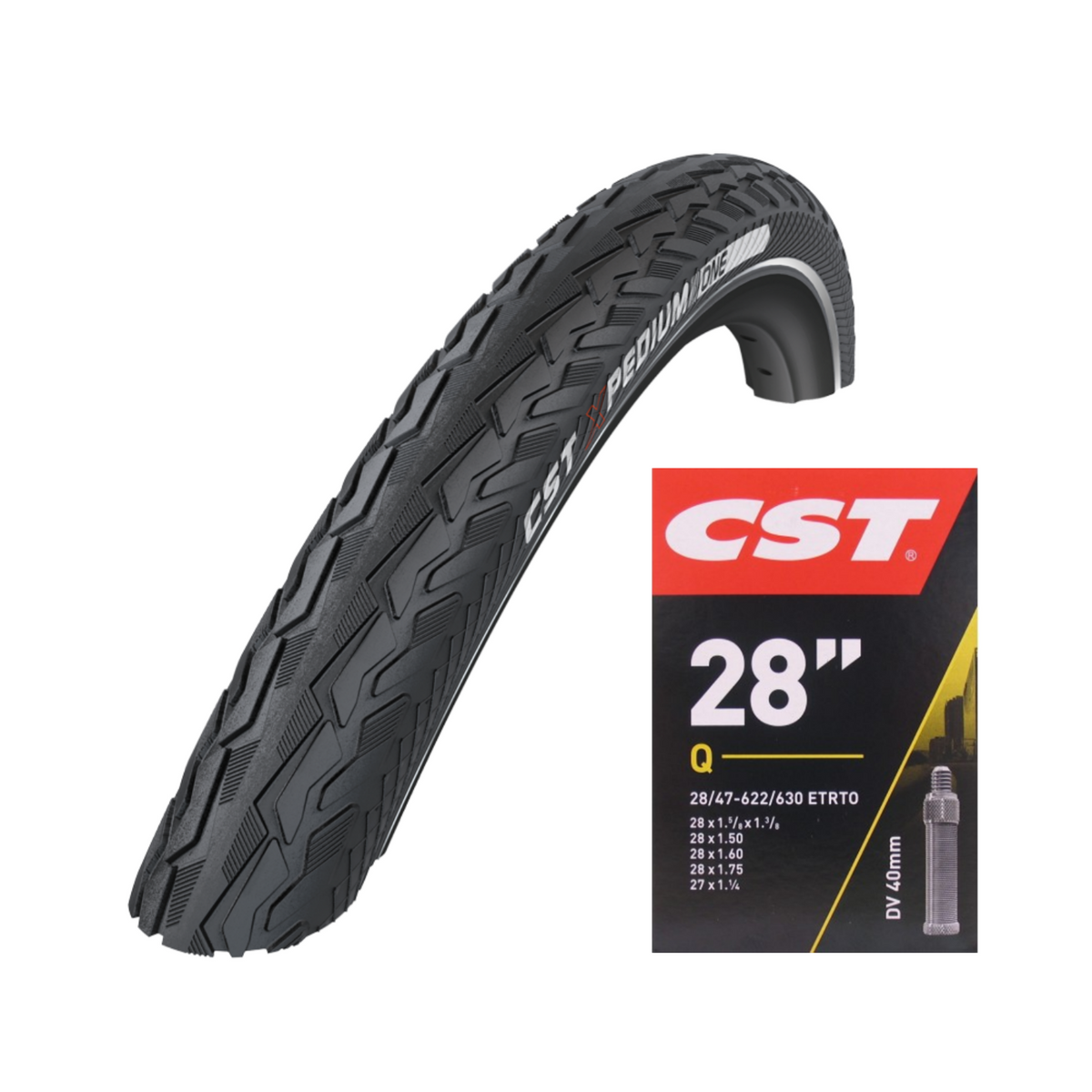 Zestaw Cst. xpedium one (antyprzebiciowa) i zapakowana dętka 28x1 5 8x1 3 8, etrto 37-622
