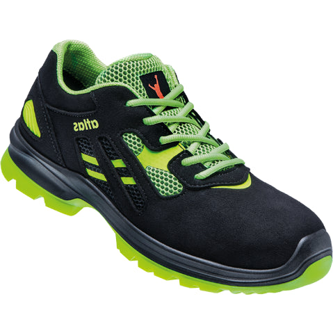 Buty robocze Atlas Flash 2600 Low S1 | czarny zielony | rozmiar 46 - 00.012.059.46