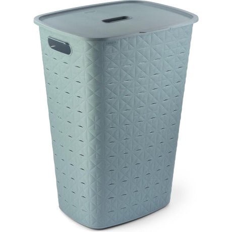 Kosz na bieliznę Curver Softex z pokrywką 56l niebiesko-zielony 42x31,6x60cm