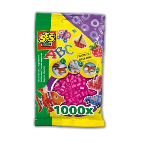 Koraliki do naprasowania Ses w kolorze neonowego różu 1000 sztuk