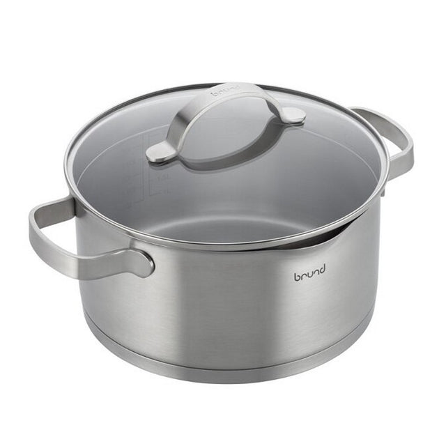 Brund kookpan met glazen deksel 4l rvs