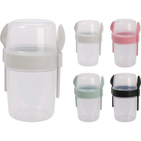 Excellent houseware saladebeker kunststof met bestek 1100ml