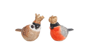 Sculptuur royal birds 2 assortie polystone 10x4,5x7,5cm