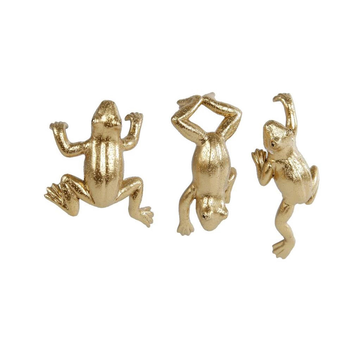 Cozydecor statuetka żaba z polistonu 6,5x8x3cm złota na brzeg doniczek