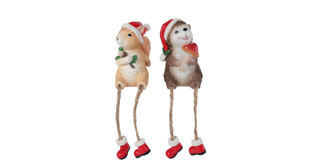 Sculptuur xmas egel eekhoorn a2 polystone 4x4,5x7,5cm