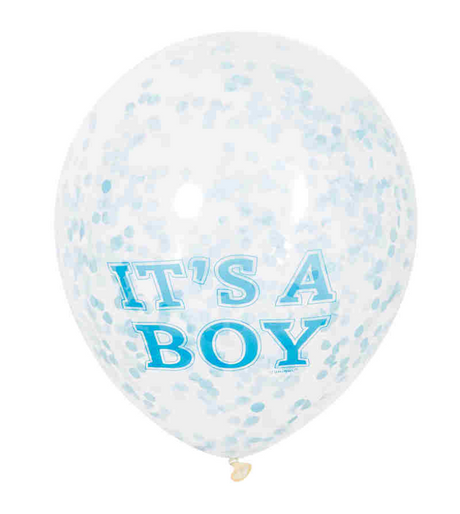 Balony z konfetti Białobrodego Haza chłopiec, 6 szt.