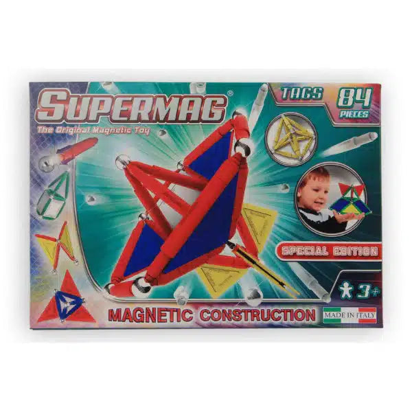 Zestaw konstrukcji magnetycznych Supermag 84 elementy