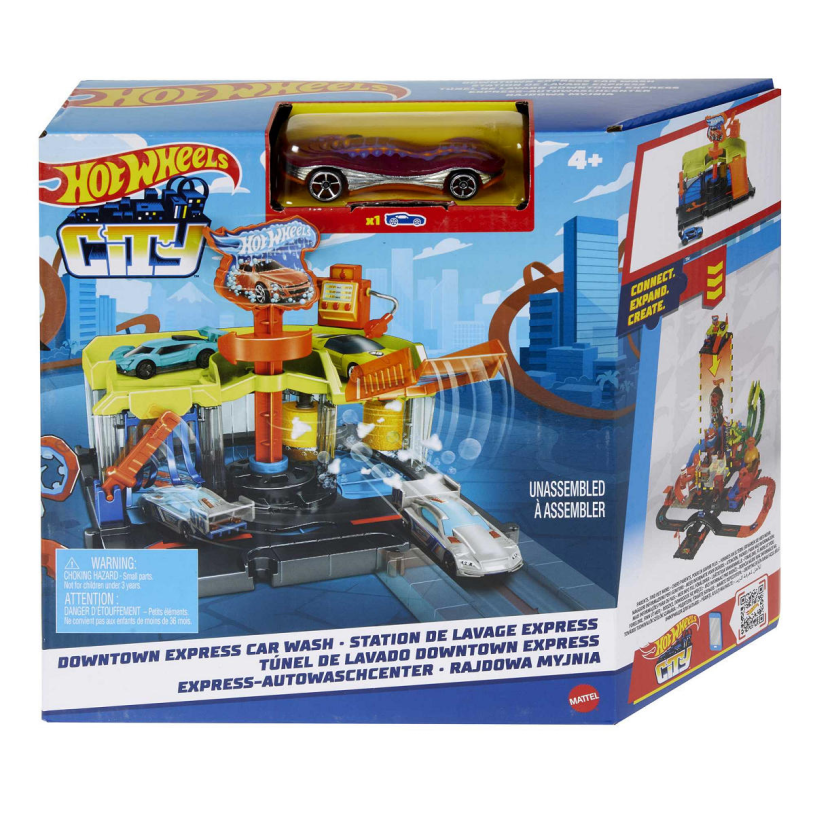 Hot wheels city centrum speelset - express wasstraat
