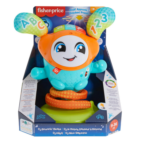 Robot edukacyjny Fisher-price DJ Bouncin Beats – zabawka dla małego dziecka – wielojęzyczna