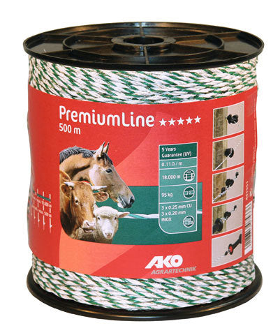 Produkty Ako premiumline ogrodzenie elektryczne biały zielony 3 stal nierdzewna 3 miedź 500m