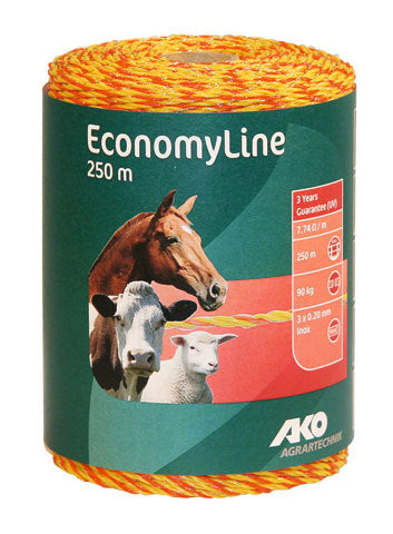 Produkty Ako Economyline ogrodzenie elektryczne żółty pomarańczowy 3 stal nierdzewna 0 20 250m
