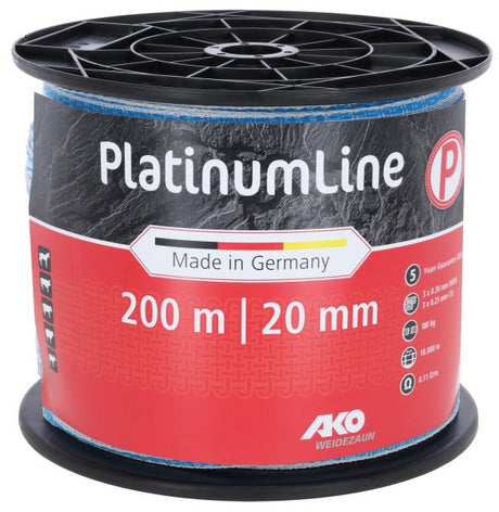 Taśma odstraszająca Ako Platinumline 20 mm biało-niebieska 200m