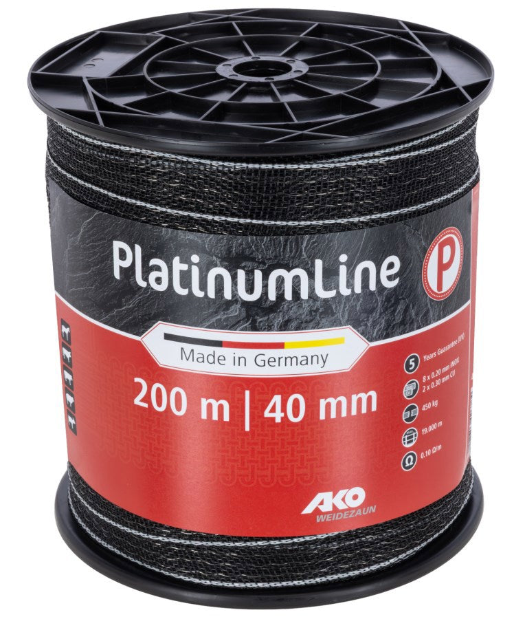 Taśma odstraszająca Ako Platinumline 40 mm czarno-biała 200m