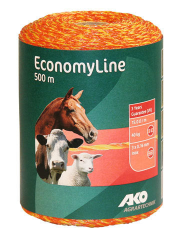 Produkty Ako Economyline ogrodzenie elektryczne żółty pomarańczowy 3 stal nierdzewna 0 16 500m