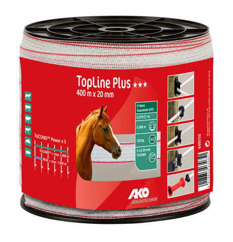 Produkty Ako Topline plus taśma odstraszająca biało-czerwona 2cm 400m