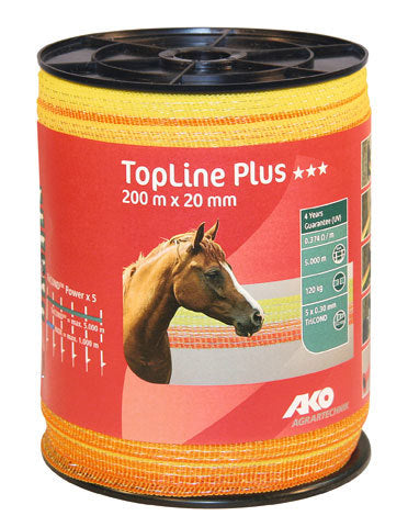 Produkty Ako Topline plus taśma odstraszająca żółto-pomarańczowa 2cm 200m