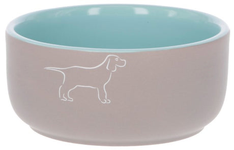 Produkty Miska do karmienia ceramiczna szara turkusowa 500ml