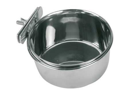 Produkty Kerbl Pojemnik ze stali nierdzewnej 300 ml 12 cm z mocowaniem śrubowym dla ptaków