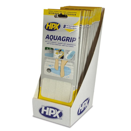 Produkty Hpx Taśma antypoślizgowa Aqua Grip 8 sztuk przeźroczysta 20mm x 240mm