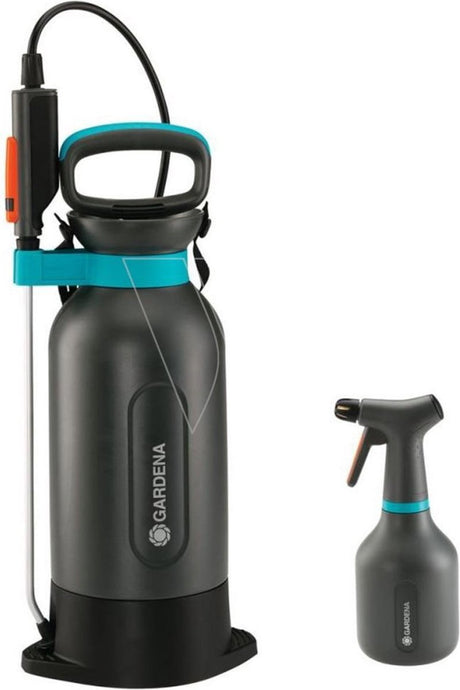 Produkty Gardena: opryskiwacz ciśnieniowy 5l plus zestaw opryskiwacz do roślin 0 75l, promocja