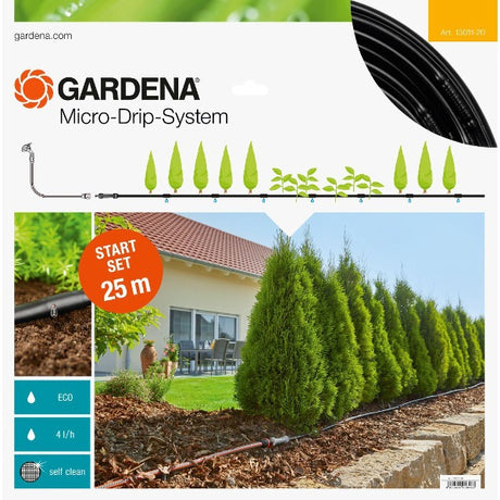 Gardena oferuje zestaw startowy do systemu mikrokroplowania dla roślin w rzędach 15m