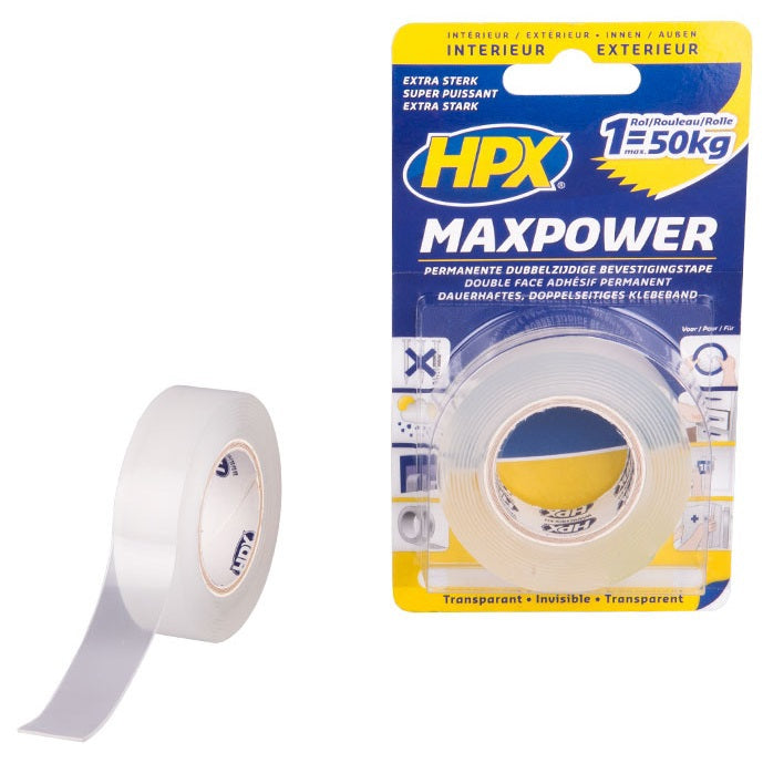 Produkty Hpx dwustronna taśma klejąca maxpower przezroczysta 19mm x 2m