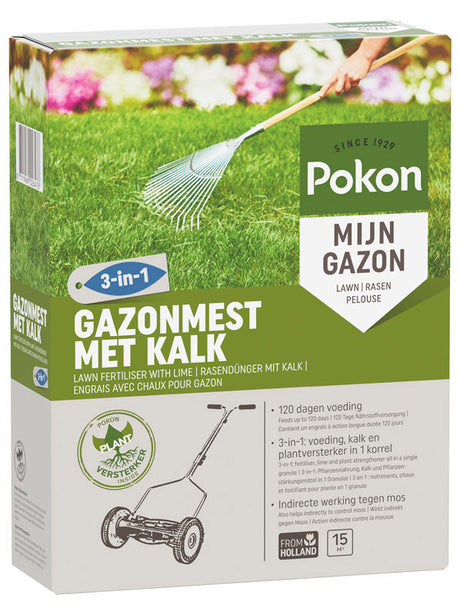Produkty Pokon nawóz do trawników z wapnem 3 w 1 na 15m2 1kg