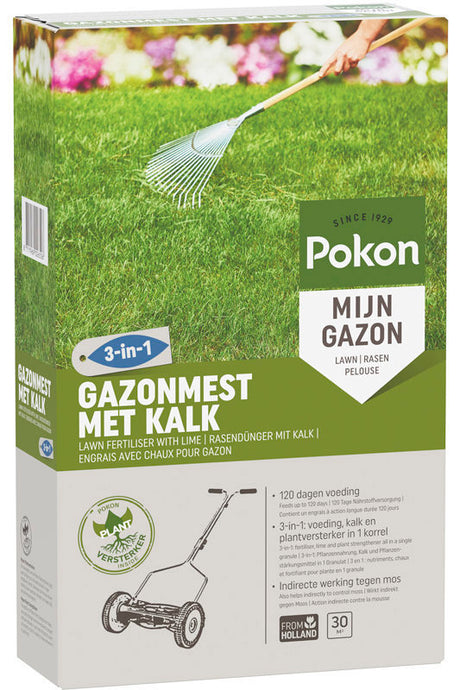 Produkty Pokon nawóz do trawników z wapnem 3 w 1 na 30m2 2kg