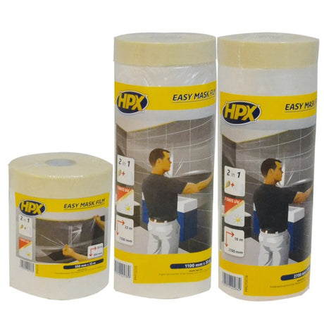 Produkty Hpx Folia maskująca z taśmą maskującą Easy Mask Film krepa 270cm x 16m