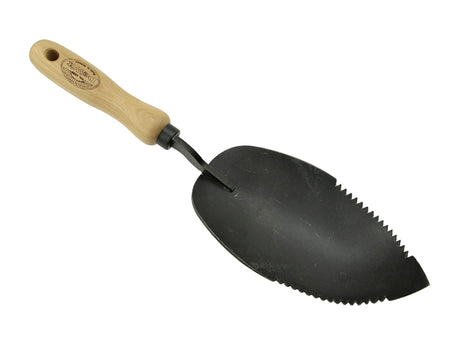 Białe produkty doniczkowe z szufelką do gleby z ząbkowaną krawędzią i uchwytem do popiołu o długości 14 cm, odbielone