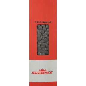 SUNRACE CNM54 Łańcuch rowerowy 6 7V 116L Grey