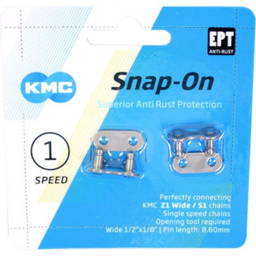 Przełącznik łańcucha KMC - Snap -on - 1 8 - 8,60 mm - Srebrny