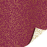 Kassaplan coated cadeaupapier dubbelzijdig 50cm 100m luxury dots purple