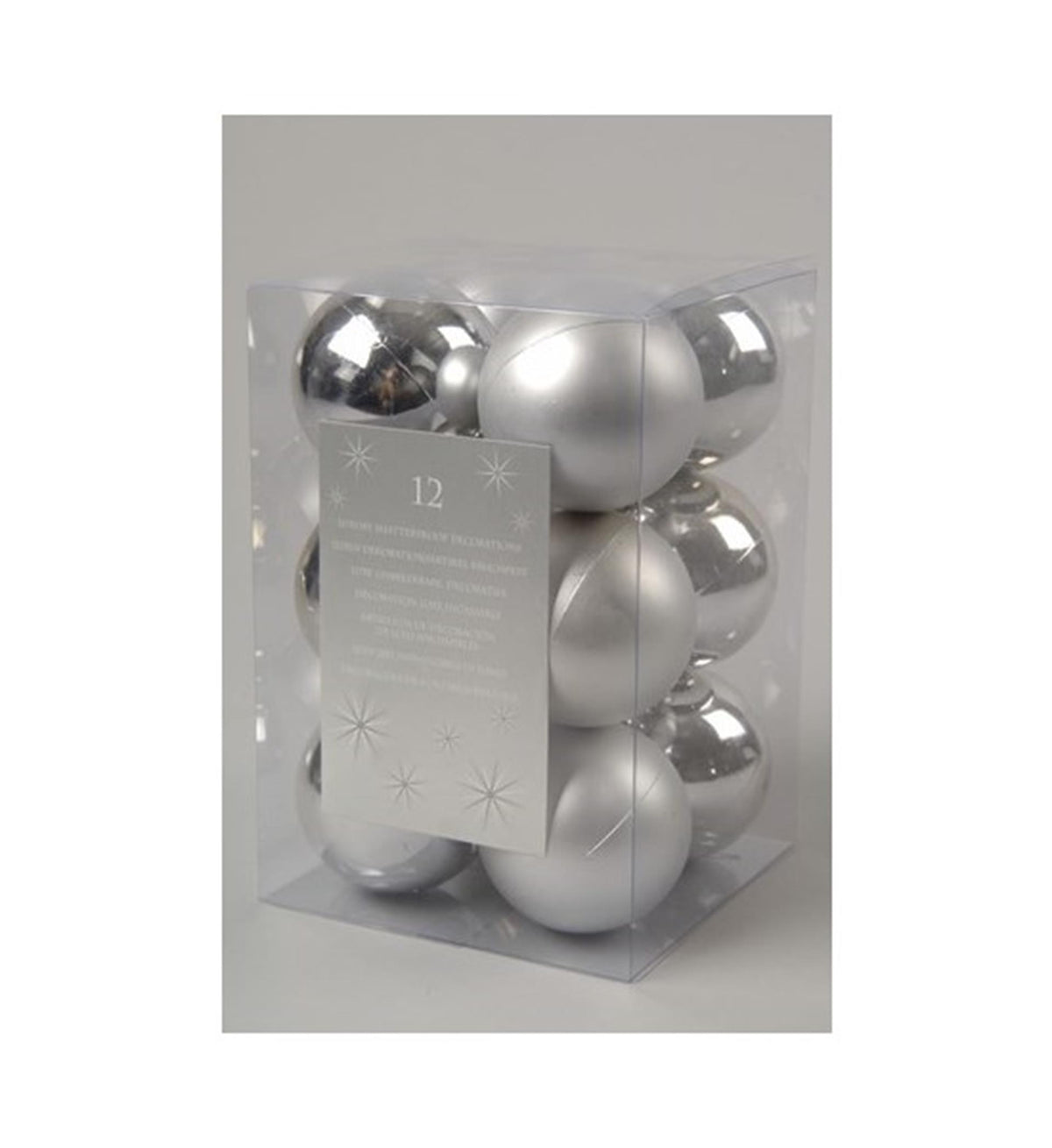 Decoris Bombki świąteczne plastikowe 6cm Świąteczne srebrne