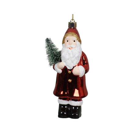 Decoris Zawieszka świąteczna Święty Mikołaj plastikowa świąteczna czerwona 15cm