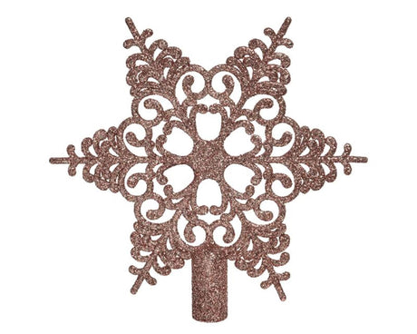 Plastikowy płatek śniegu z daszkiem Decoris 20,5x19cm w kolorze pudrowego różu