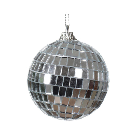 Decoris Świąteczna kula dyskotekowa wykonana z tworzywa sztucznego w kolorze srebrnym o średnicy 6cm