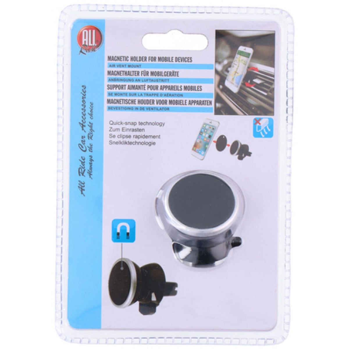 Magnetyczny uchwyt na telefon All Ride, montowany w wentylatorze