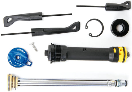 Stopień kompresji Rockshox wraz ze stopniem kompresji Korona r 30 złota 80-100 mm