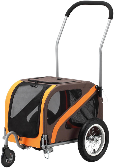 Wózek rowerowy dla psa Blue Bird mini mini przyczepka dla psa 12 brązowy pomarańczowy