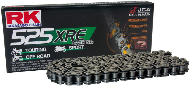 Łańcuchy Rk 525 xre 116 n szare otwarte