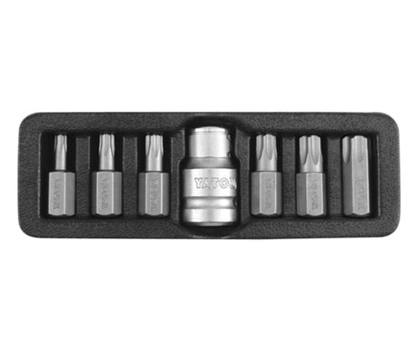 Yato torx tips 7cz. 0416 t25 - t55 + adapter, met gat