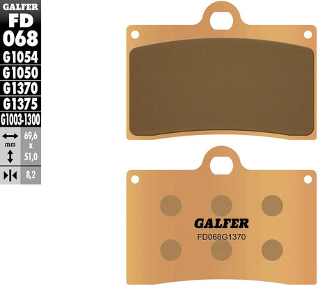 Klocki hamulcowe Galfer fd068 Klocki hamulcowe fd068 g1370 ze spiekanego metalu