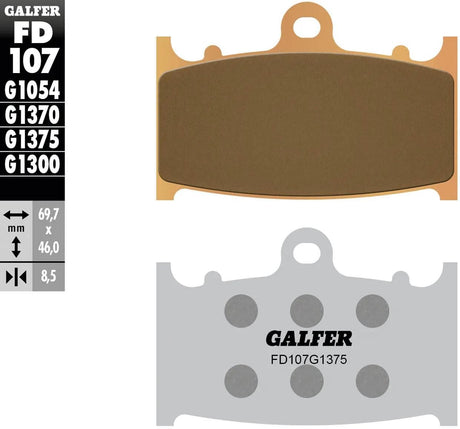 Klocki hamulcowe Galfer fd107 Klocki hamulcowe fd107 g1375 ze spiekanego metalu
